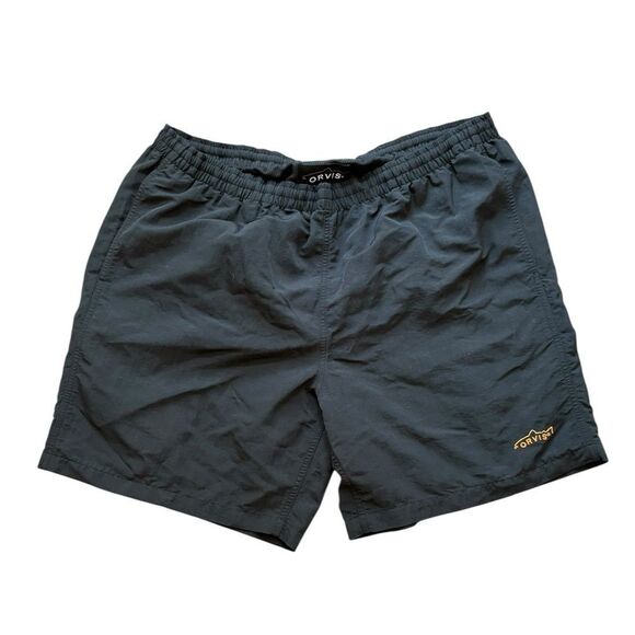 Orvis Men’s Swim Trunks Shorts Size Large Black Mesh Lining Drawstring - Picture 1 of 6